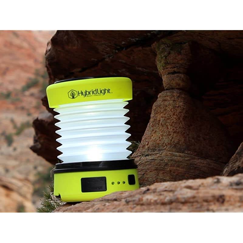 Solar Rechargeable Lantern/Cell Phone Charger. 150 Lm. Built in Solar Panel, Hi-Vis Yellow