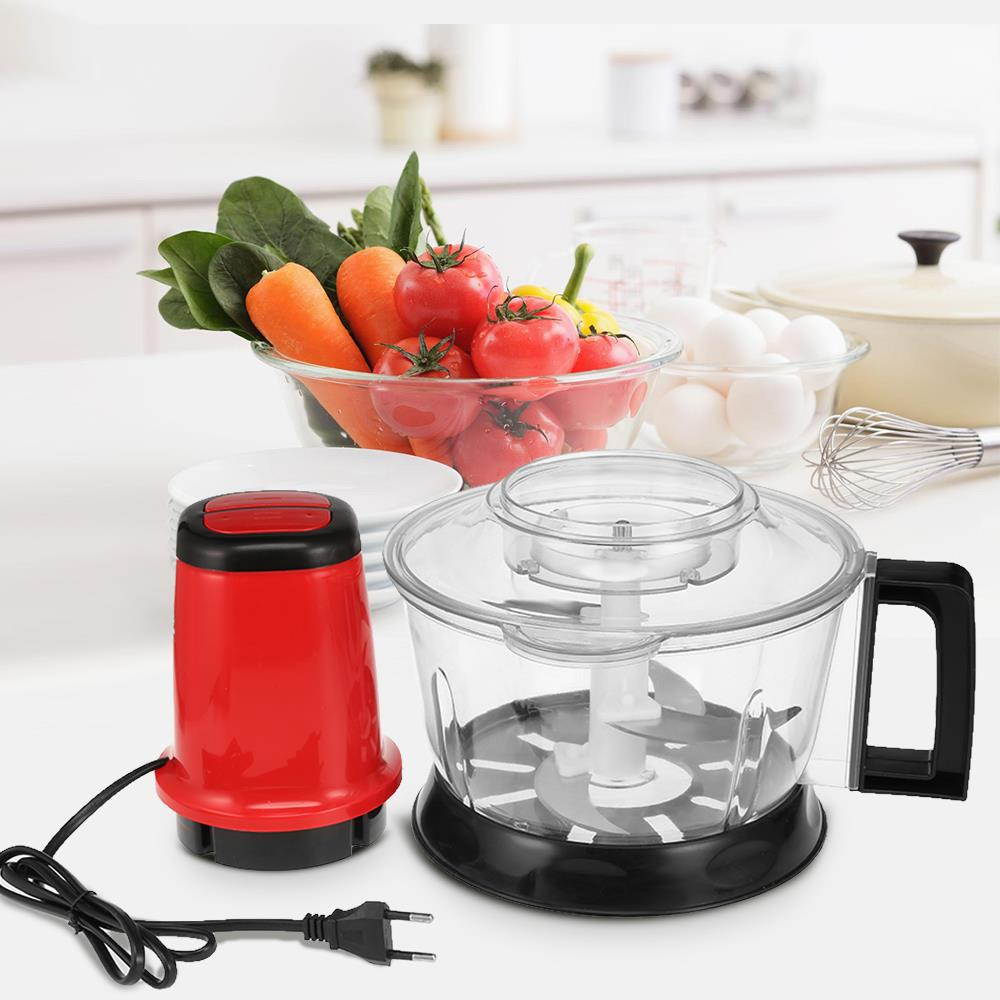 2.6L 220V 50Hz 250W Red Multifunctional Electric Meat Grinder Food Chopper US 2 Pin Plug Split Design Rated Working Time 20s