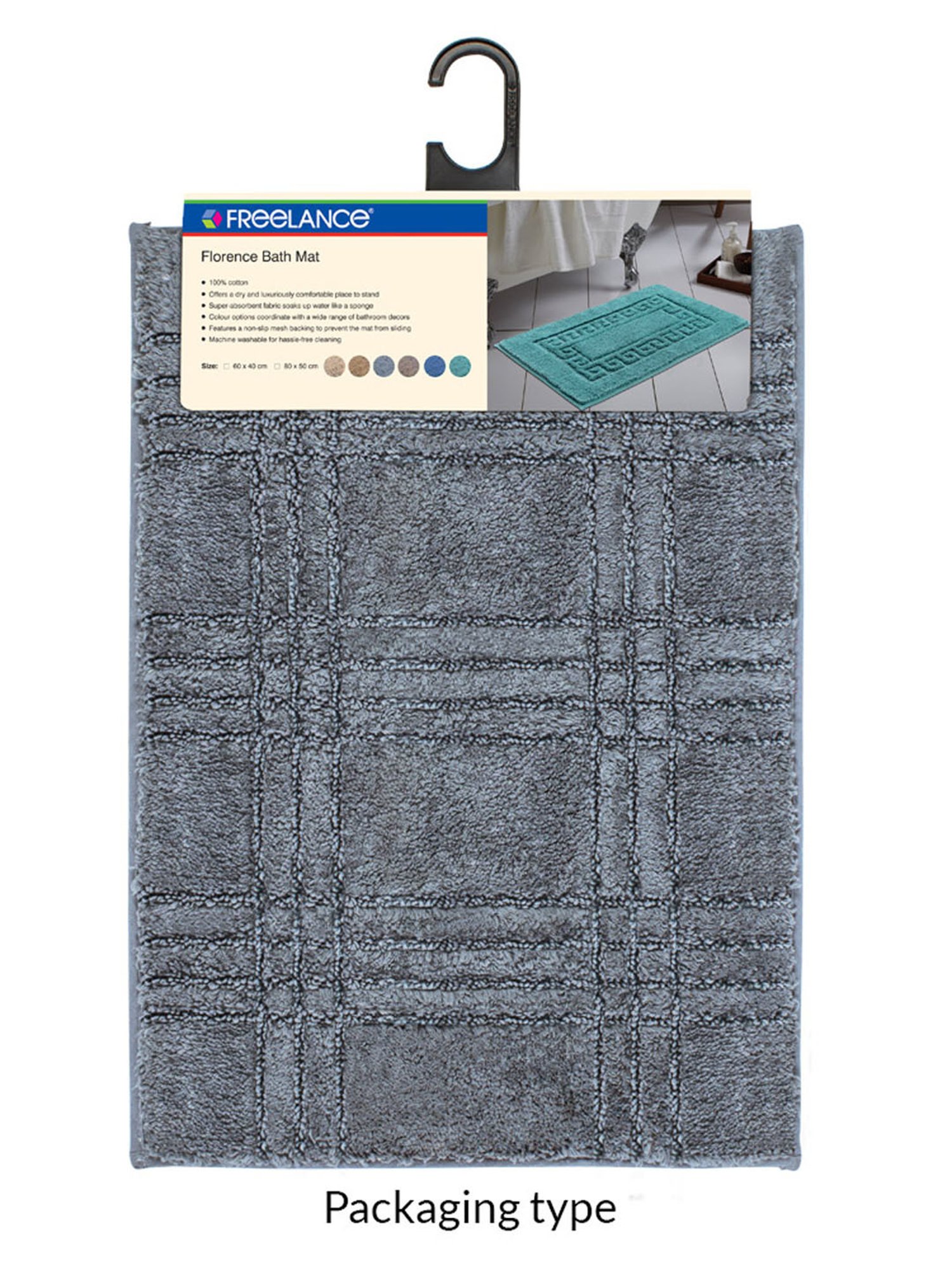 Freelance Green Cotton Set of 1 Bath Mats and Rugs