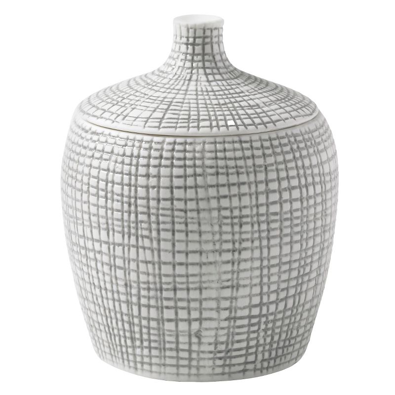 Cestino Cotton Jar Gray/White - Cassadecor