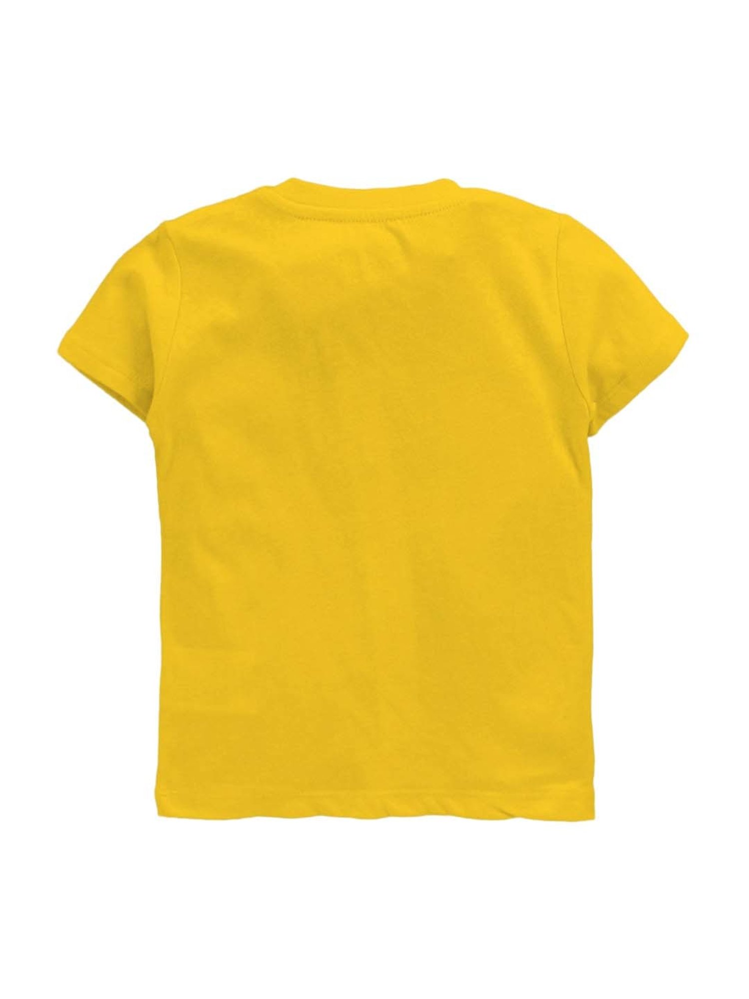Zeezeezoo Kids Yellow Cotton Printed T-Shirt