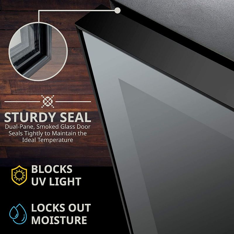 Ivation 43-Bottle Dual Zone Compressor Freestanding Wine Cooler Refrigerator - Black