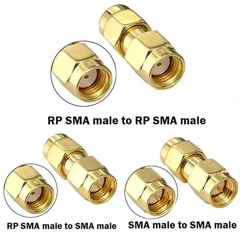 SMA connectors Kit 18pcs SMA Adapter SMA Male to SMA Male RP SMA Female Connector RF Coax Nut Barrel Converter for WiFi Antenna/FPV Drone/Extension Cable