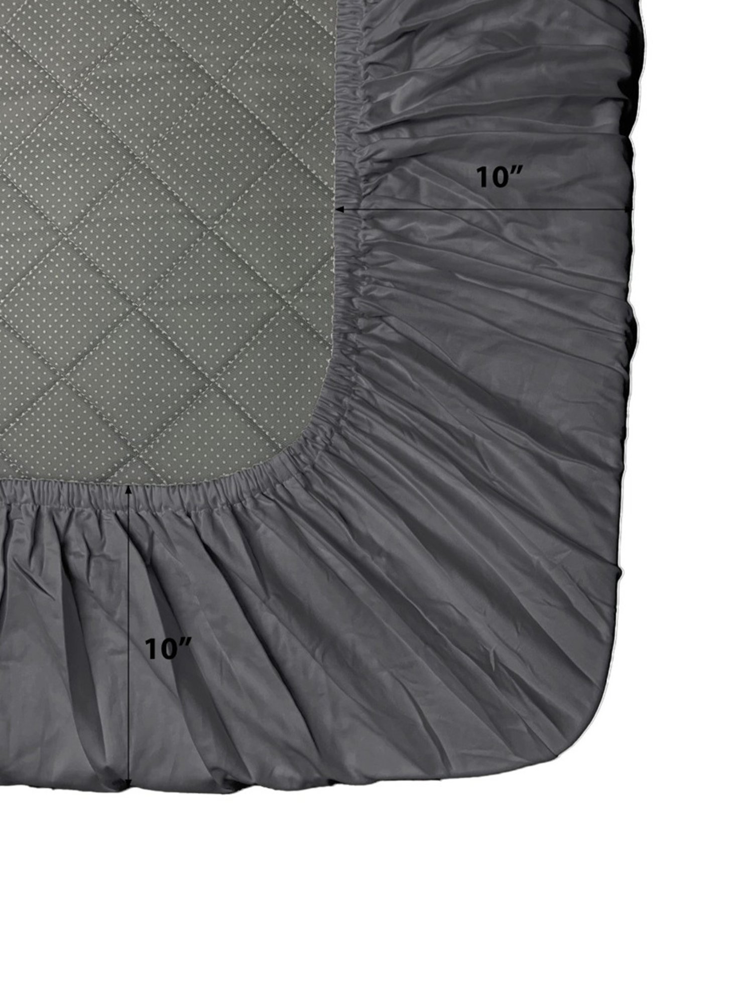 Stoa Paris Charcoal Grey 300 TC Polyester Single Fitted Sheet with 1 Pillow Cover