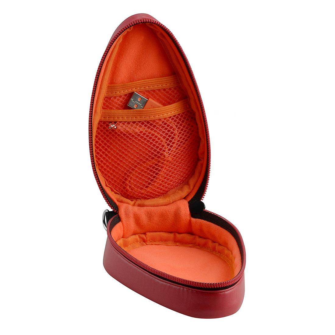 Geekria Carry Case for JBL Clip 2 Waterproof Portable speaker Portable Wireless Speakers, Clip2, Clip+, Clip Splashproof Protective Speaker Travel Bag with space for cable, charge, parts (Red PU)