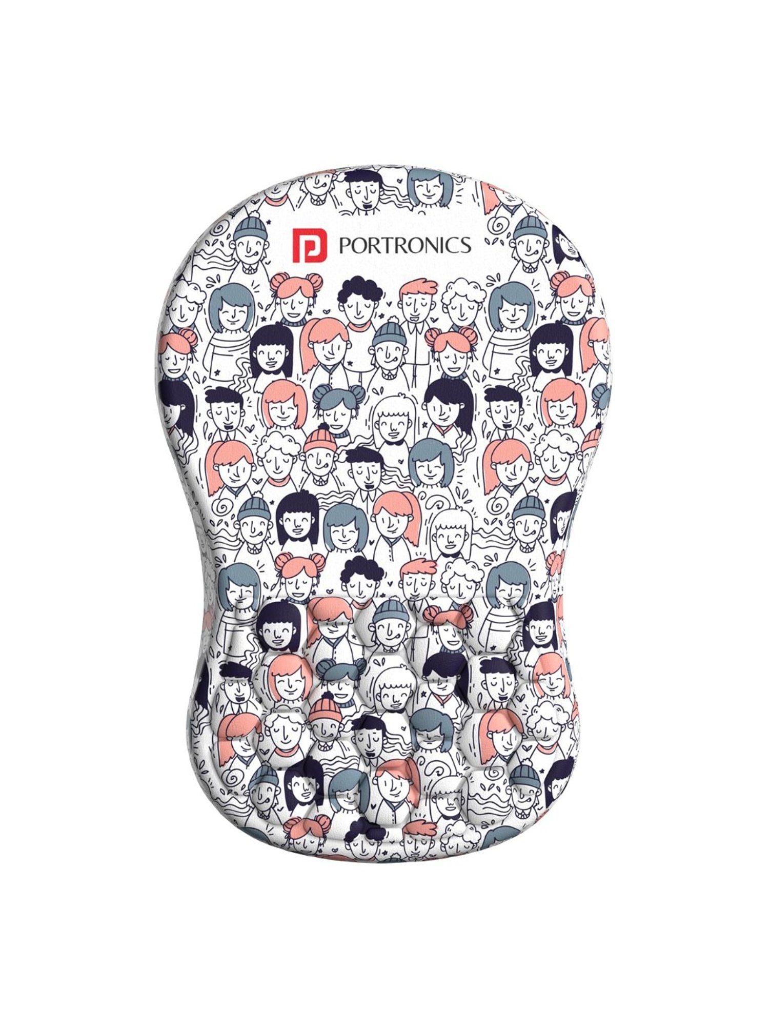 Portronics Comfipad Wrist Rest Mouse Pad with Soft Foam Cushion & Ergonomic Design (White)