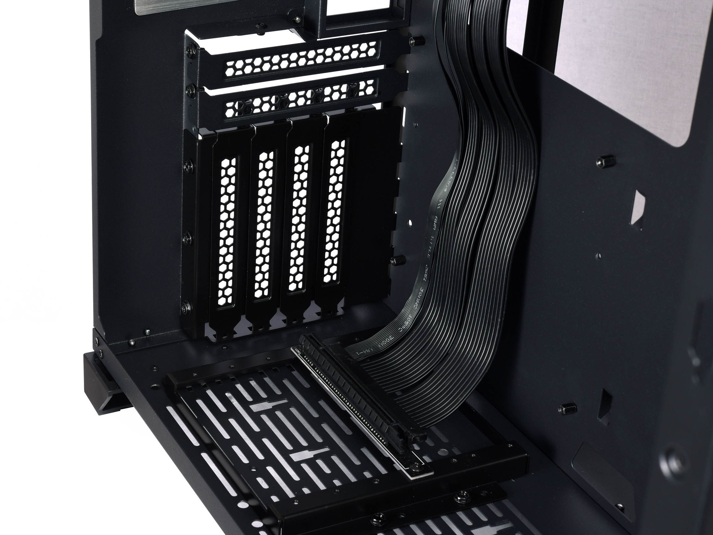 LIAN LI O11D-1X-4 Premium PCI-E 4.0 Black Extender Riser Cable 200mm and Cover Bracket for PC-O11D and PC-O11AIR