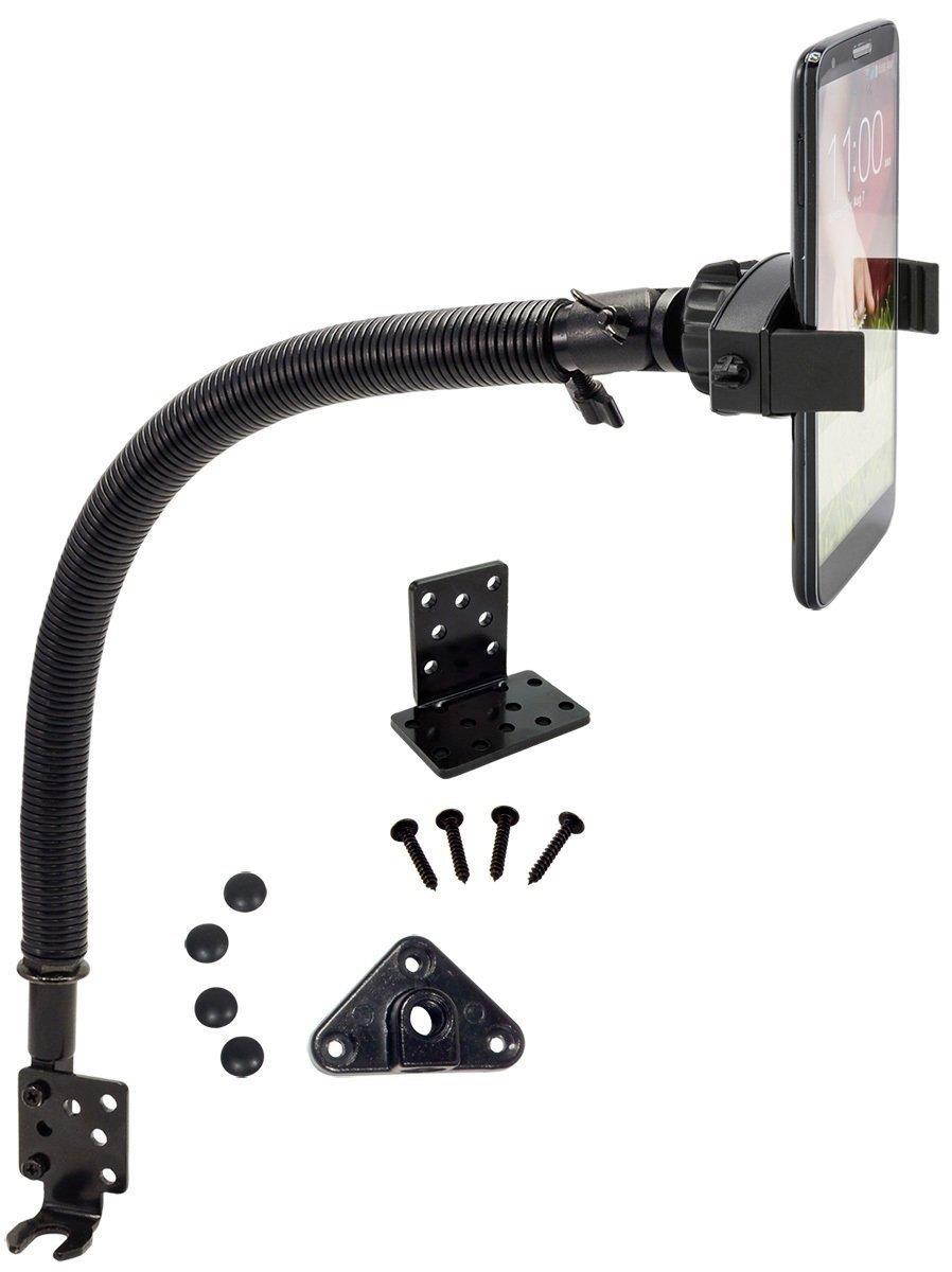 ChargerCity 18" Heavy Duty Aluminum Metal Seat Rail AMPS Bolt Drill Floor Truck Car Mount for Apple iPhone XR XS MAX X 8 7 Plus Samsung Galaxy S9 Note LG V30 (Compatible for Industrial Fleet Use)