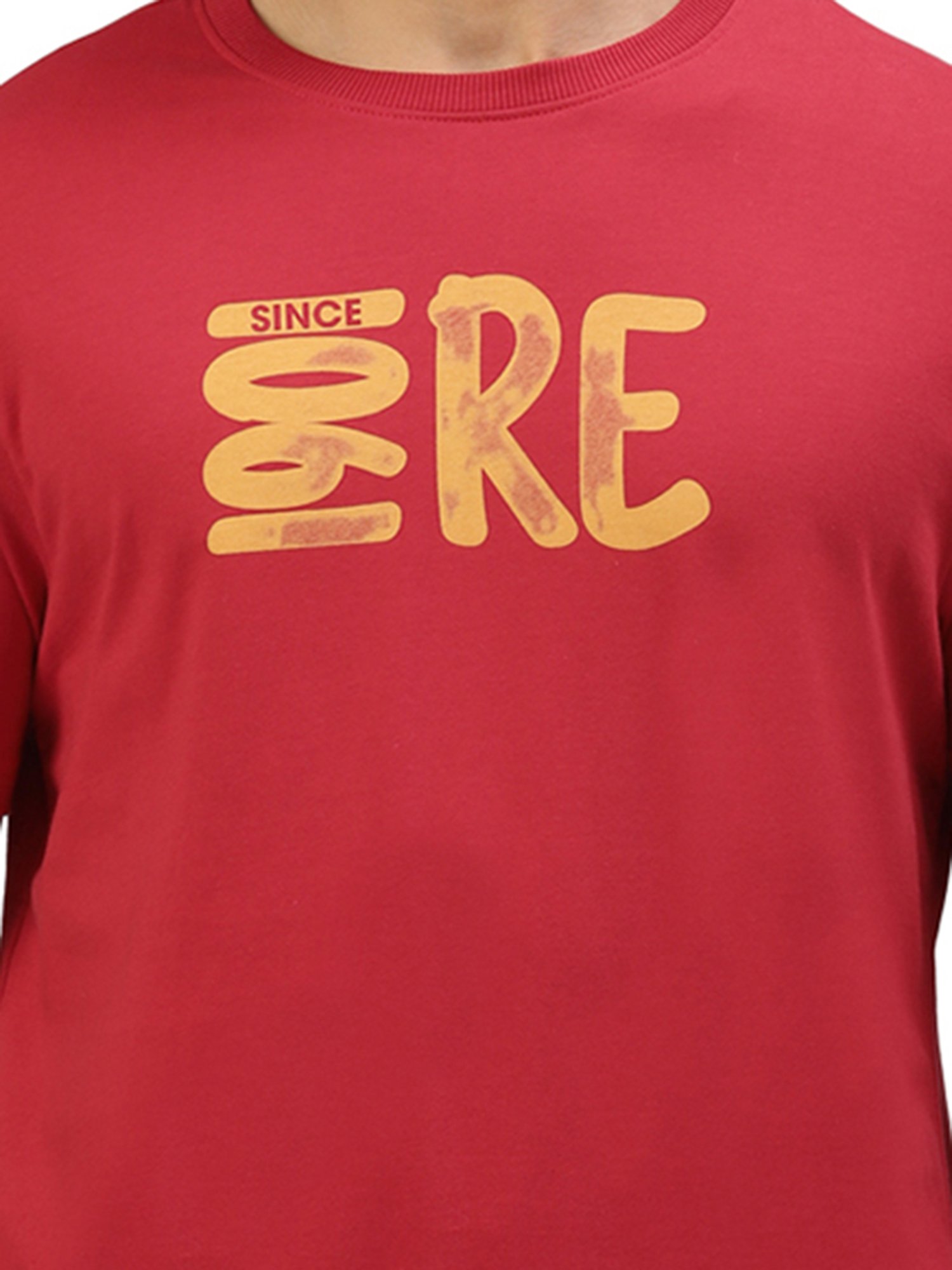 Royal Enfield Everyday Adventure Red Regular Fit Printed Crew T-Shirt