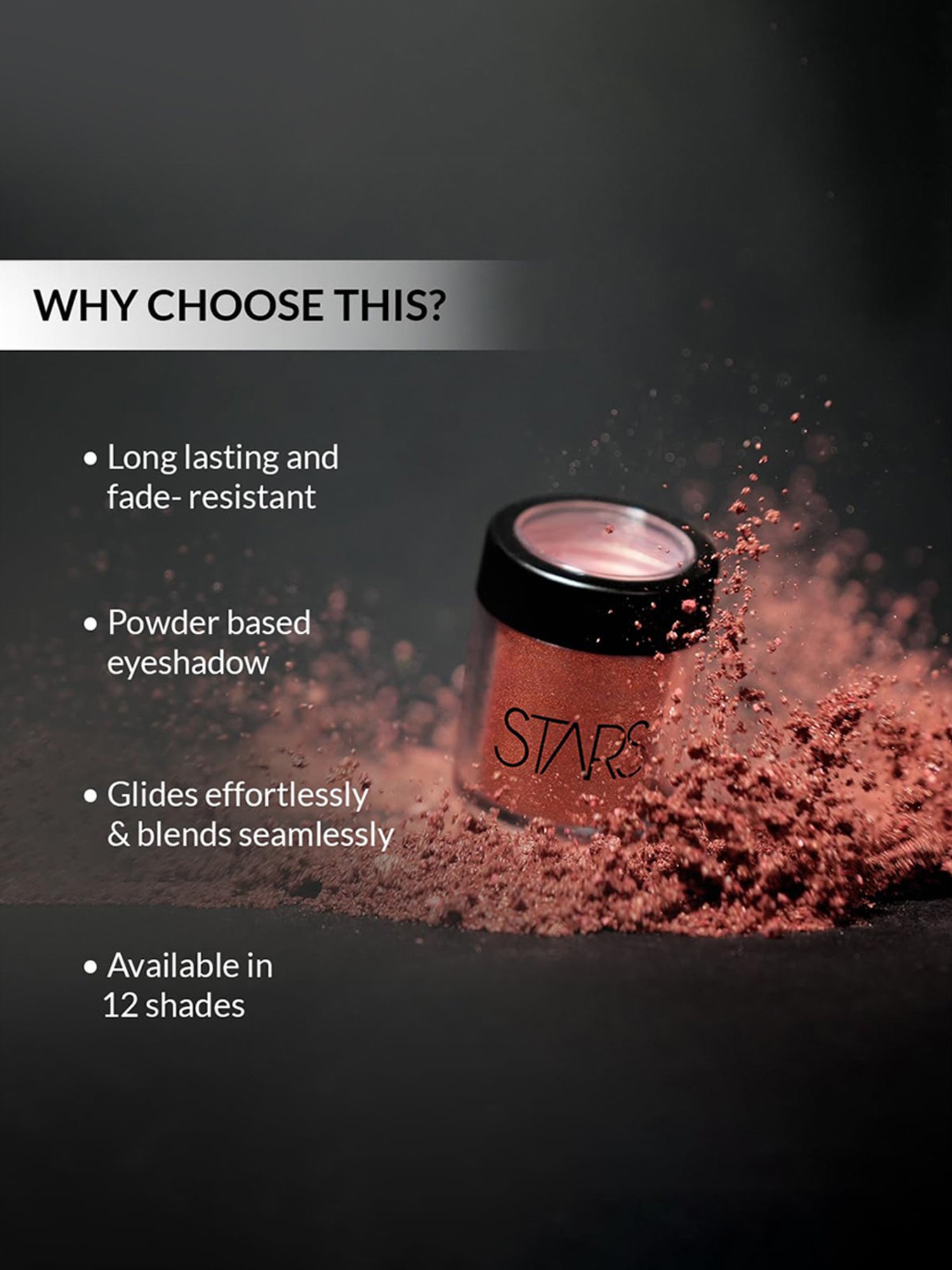 Stars Cosmetics Eyeshadow Pigment Powder Sparkling Silver - 4 gm