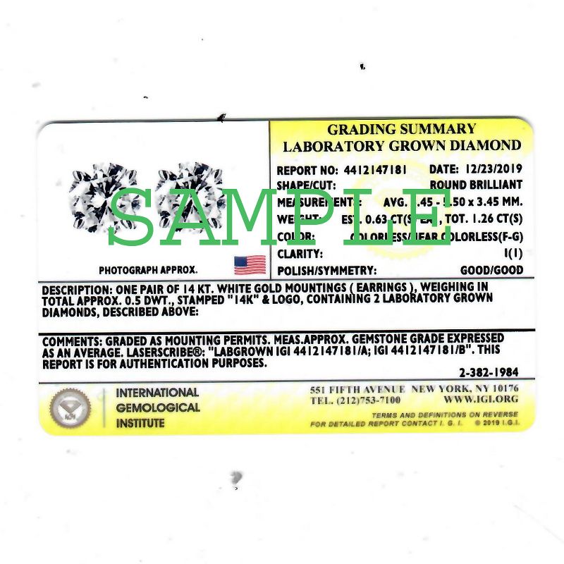 Pompeii3 1/3Ct EX3 Lab Created Diamond Solitaire Pendant Necklace IGI Certified White Gold