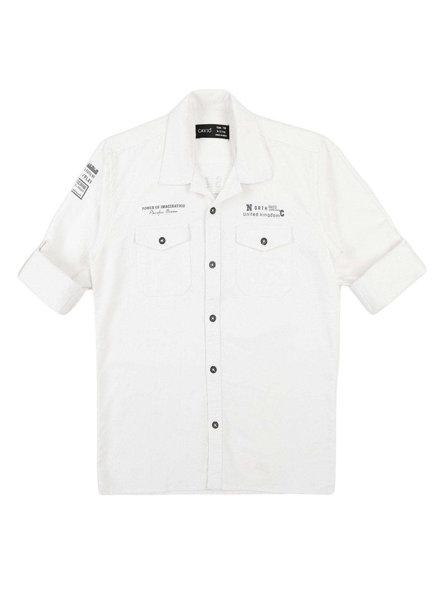 Cavio Kids White Cotton Shirt