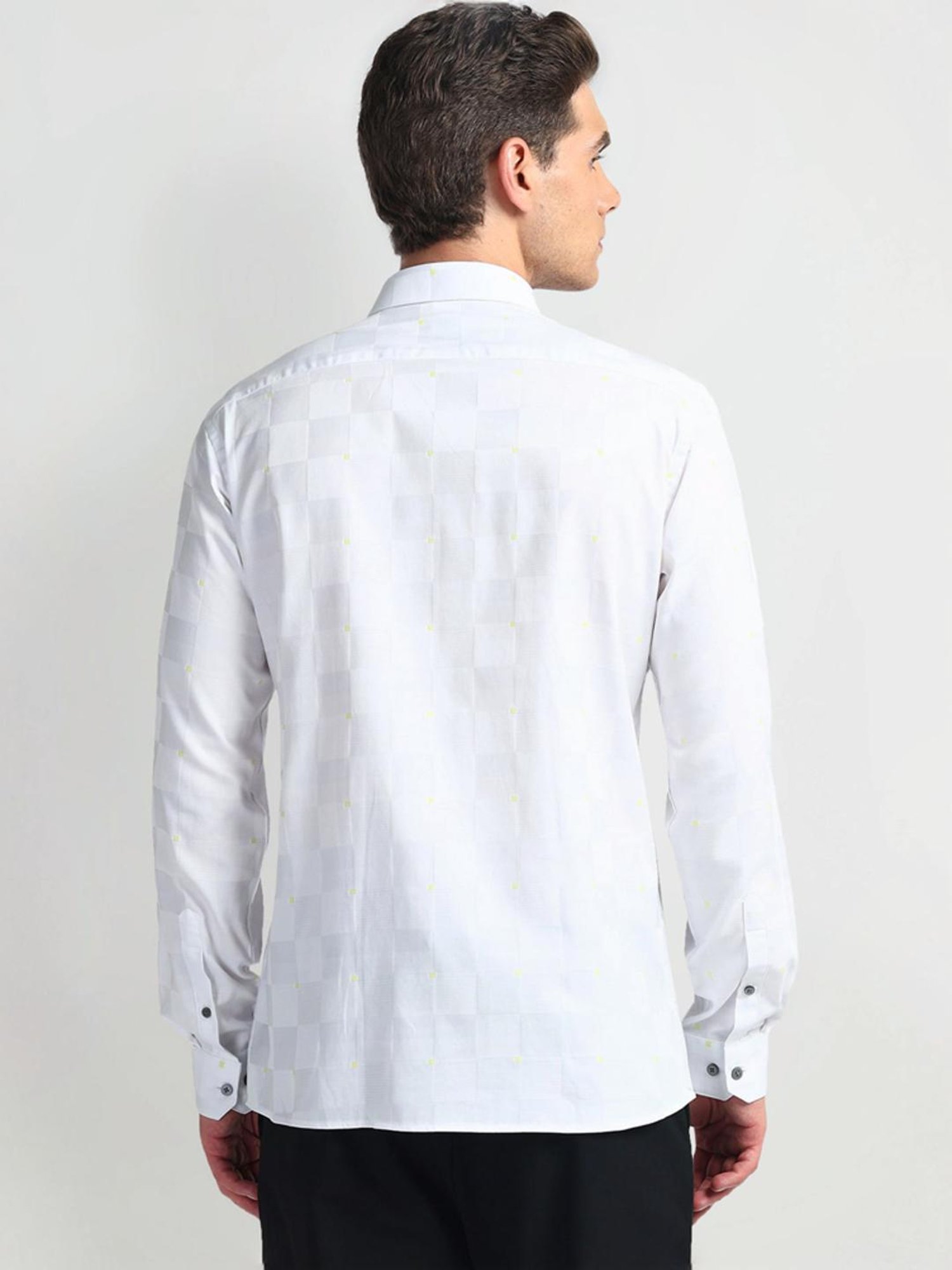 Arrow New York Grey Slim Fit Checks Shirt