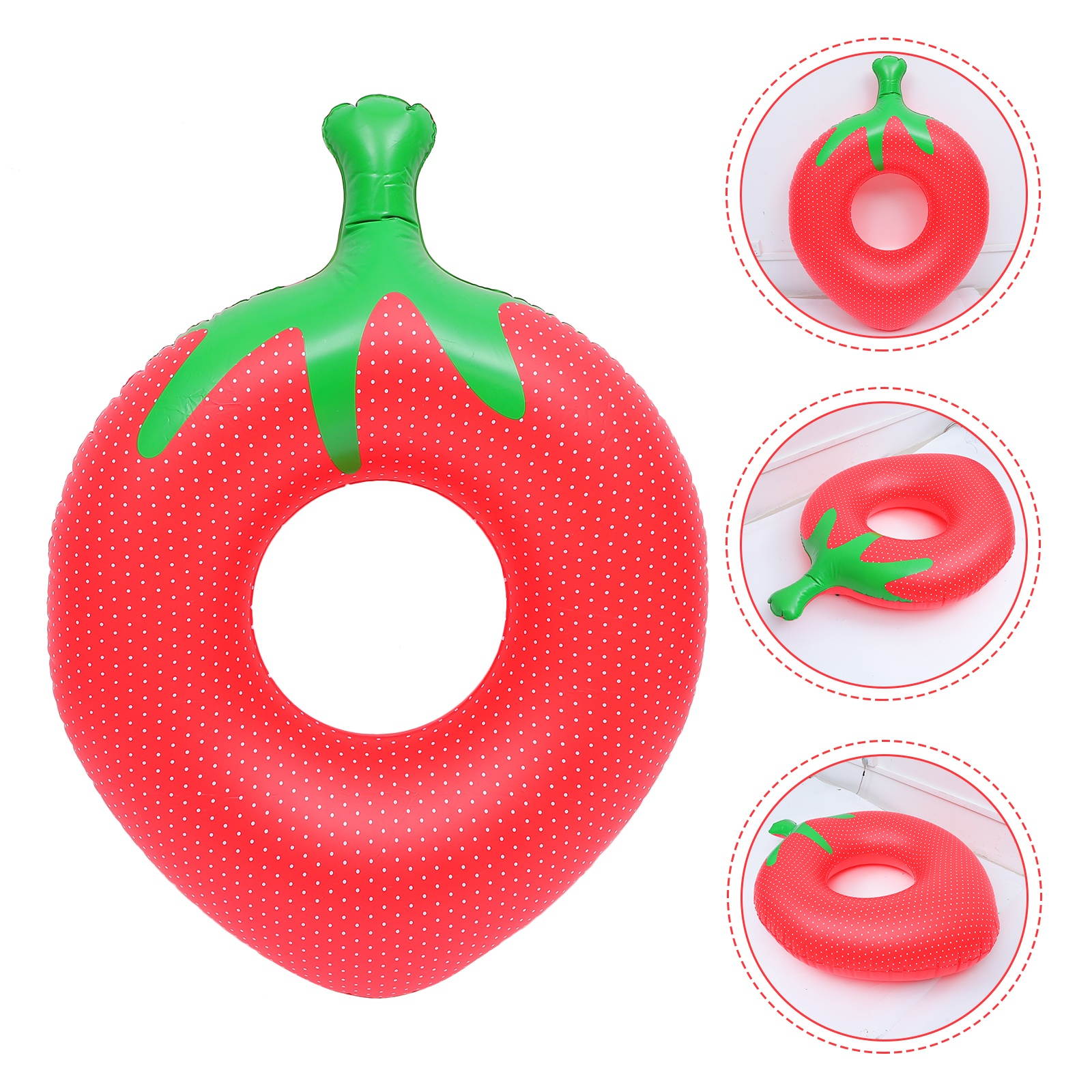 1pc Strawberry Swim Ring Premium Adorable Swimming Ring Floating Ring for Summer Pool