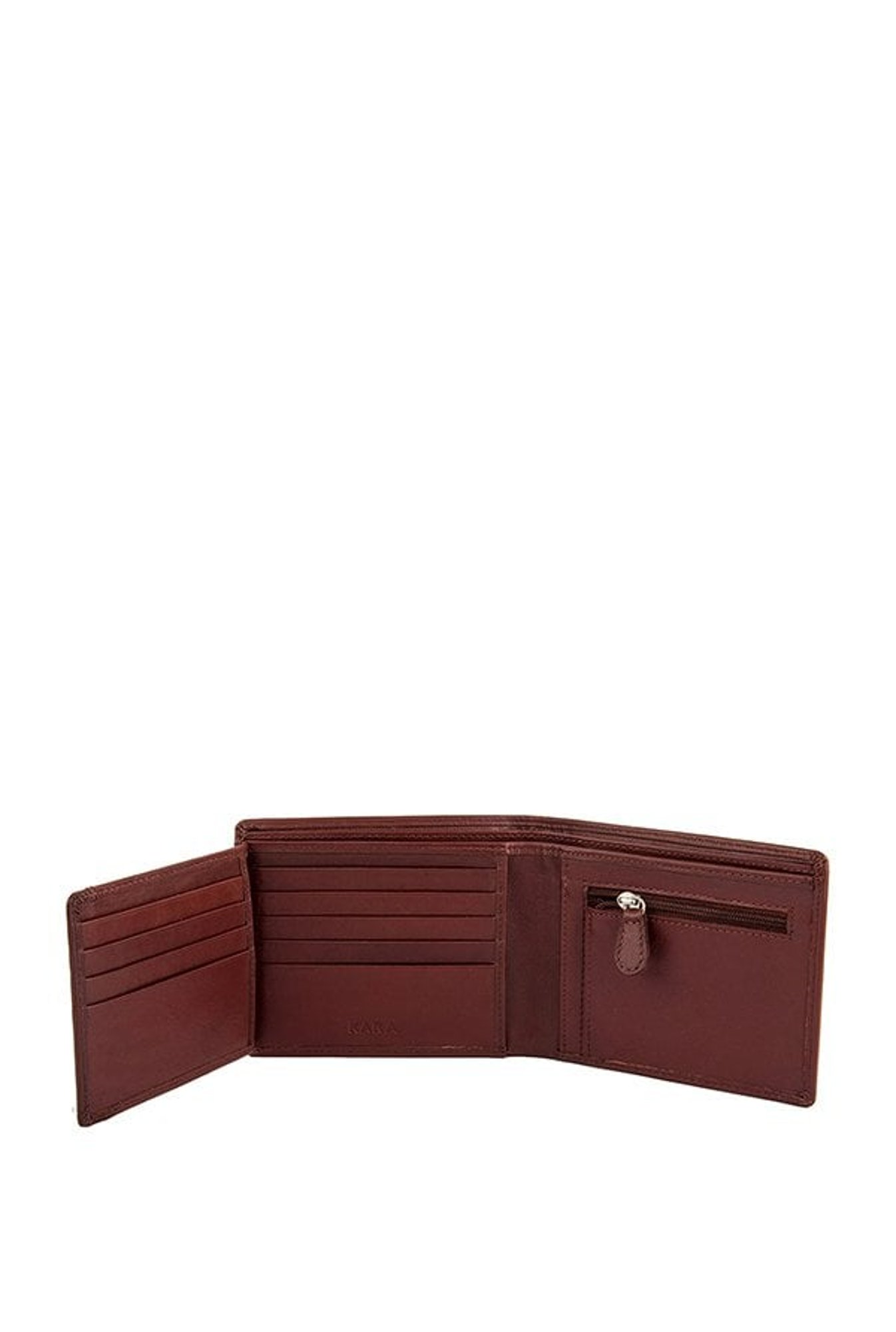 Kara Dark Brown Solid Leather Bi-Fold Wallet