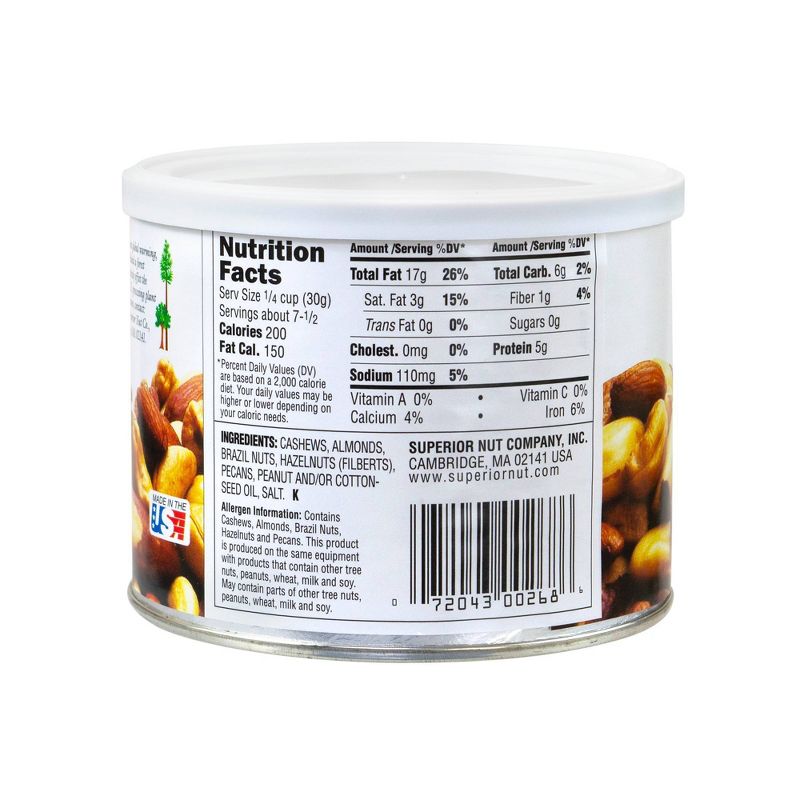 Superior Nut Deluxe Salted Mixed Nuts w/ No Peanuts 9oz - 12 ct