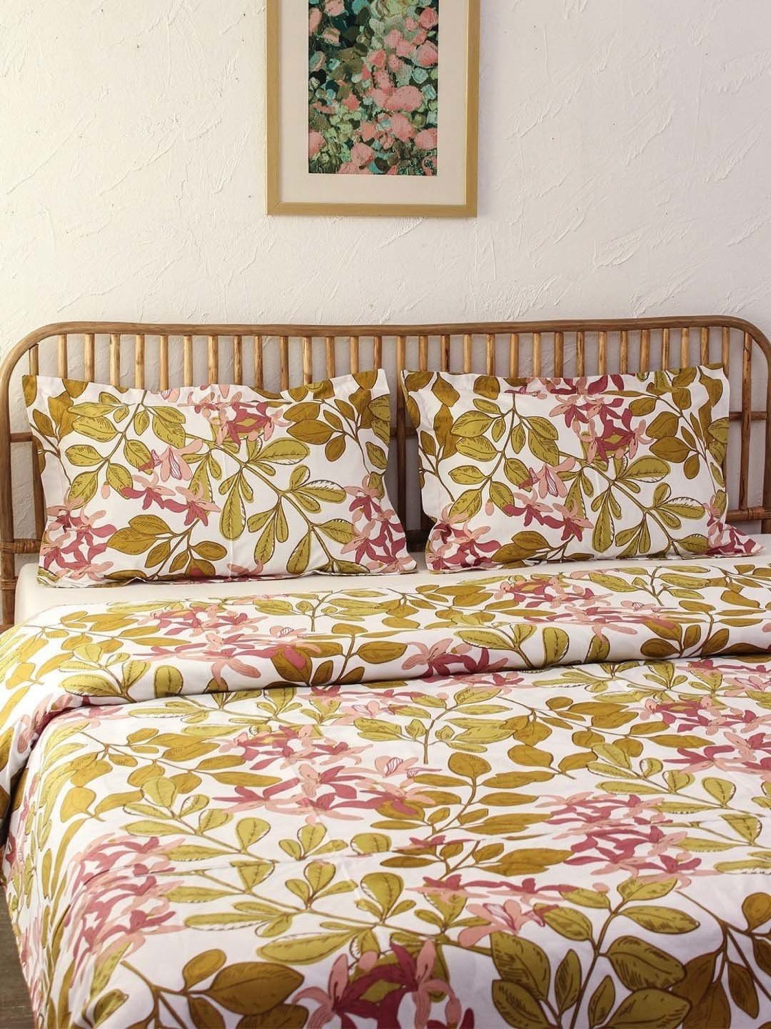 House This Moringa Floral Multicolor 180 TC Cotton Single Duvet Cover