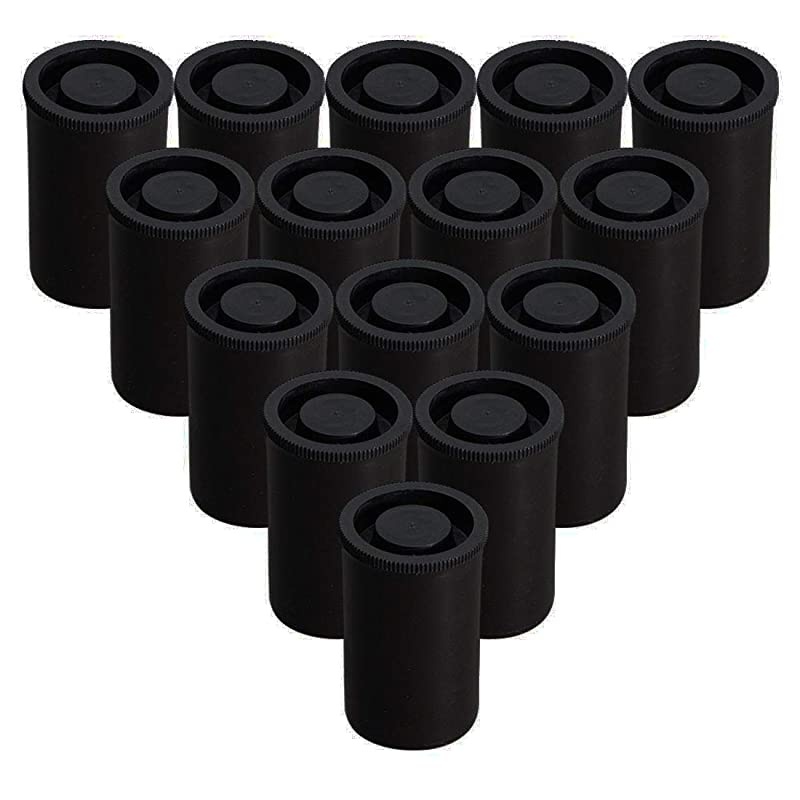 Film Canisters with Caps 35 mm Empty Camera Reel Storage Containers Case Plastic Storage 15 Pack Black