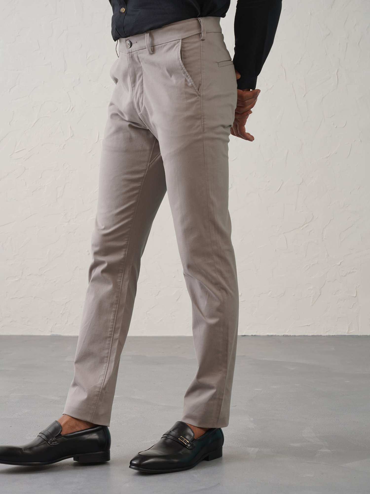 MinusOne Grey Slim Fit Chinos