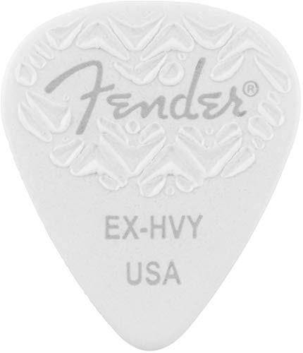 fender 351 shape, white extra heavy guitar pick 6