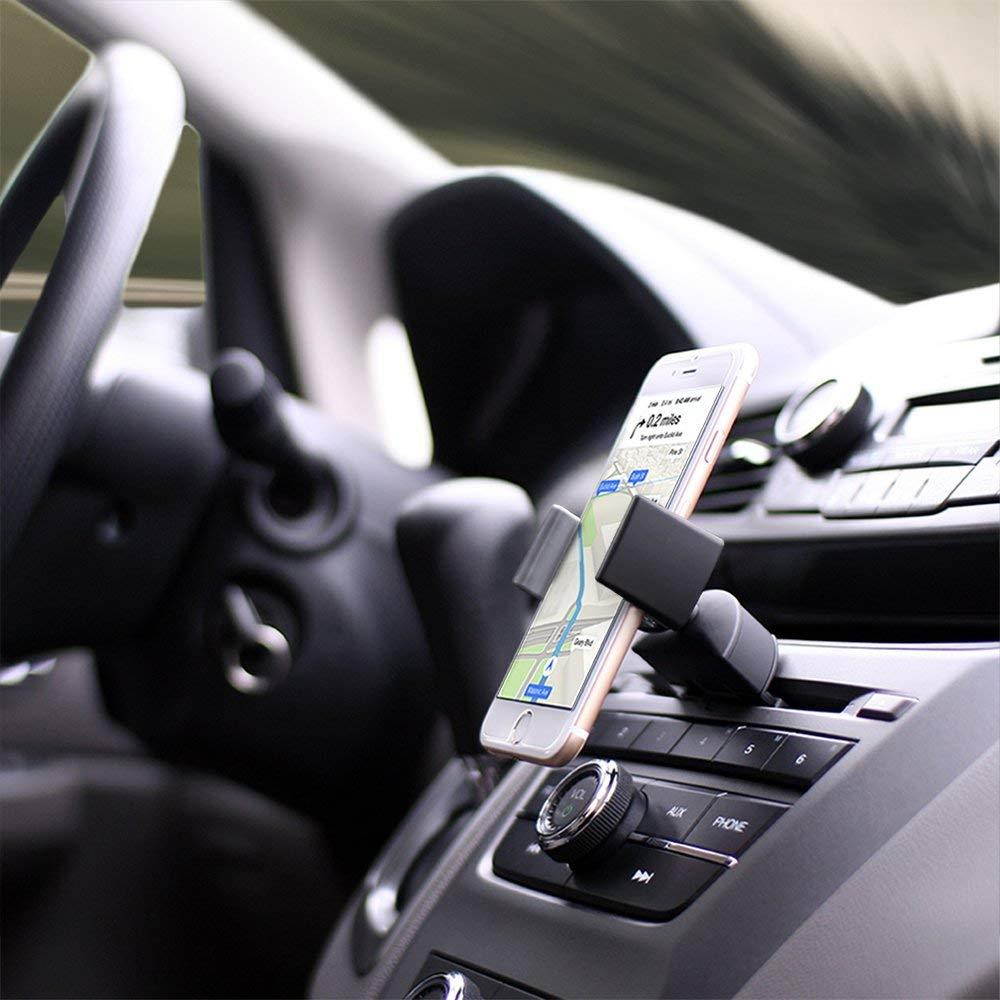 Koomus Pro CD Slot Car Mount Holder Cradle for All Smartphones - Black