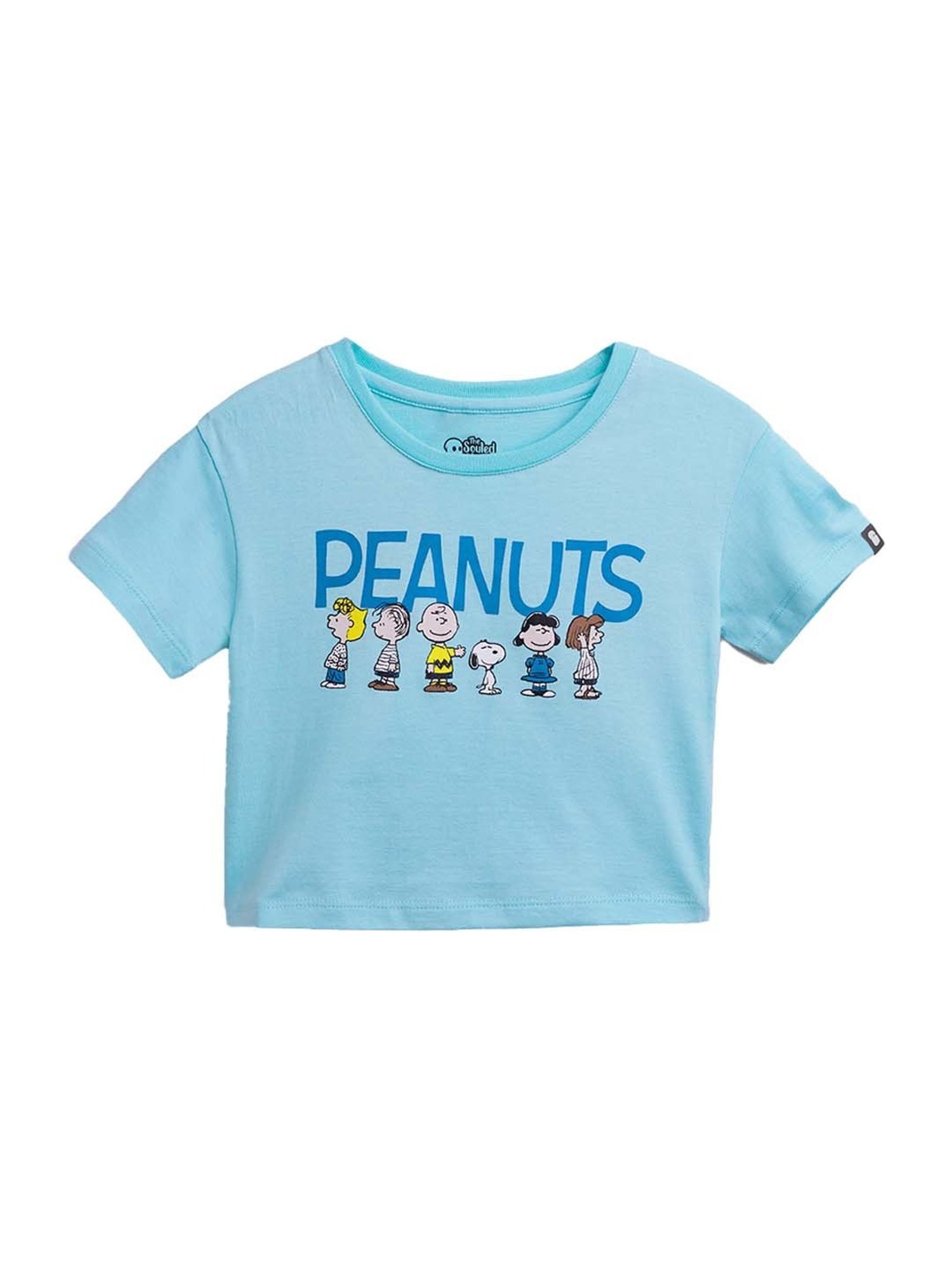 The Souled Store Kids Blue Cotton Printed Peanuts Top