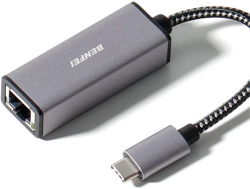 USB-C to Ethernet, Benfei USB Type-C (Thunderbolt 3) to RJ45 Gigabit Ethernet LAN Network Adapter Compatible for MacBook Pro 2019/2018/2017, MacBook Air and More