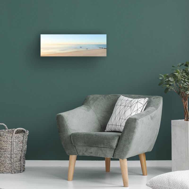 8" x 24" James McLoughlin 'Beachscape Panorama II' Unframed Wall Canvas - Trademark Fine Art