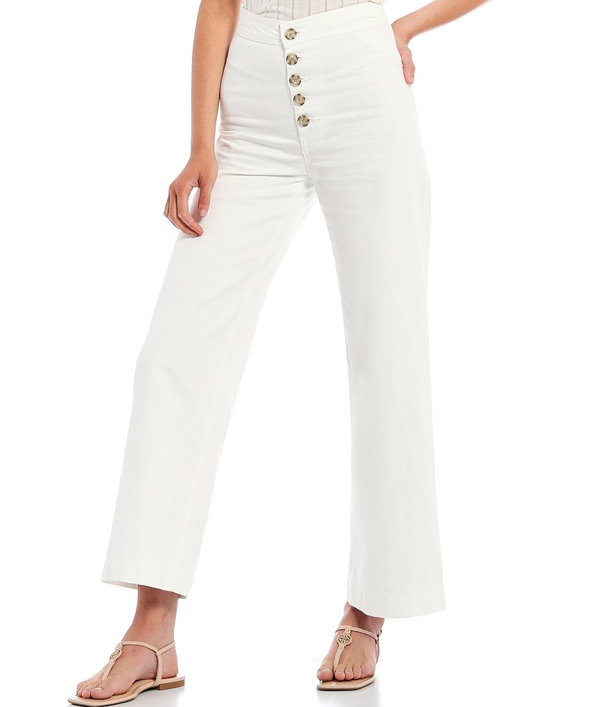 Every Button Front Wide Leg Relaxed Jeans