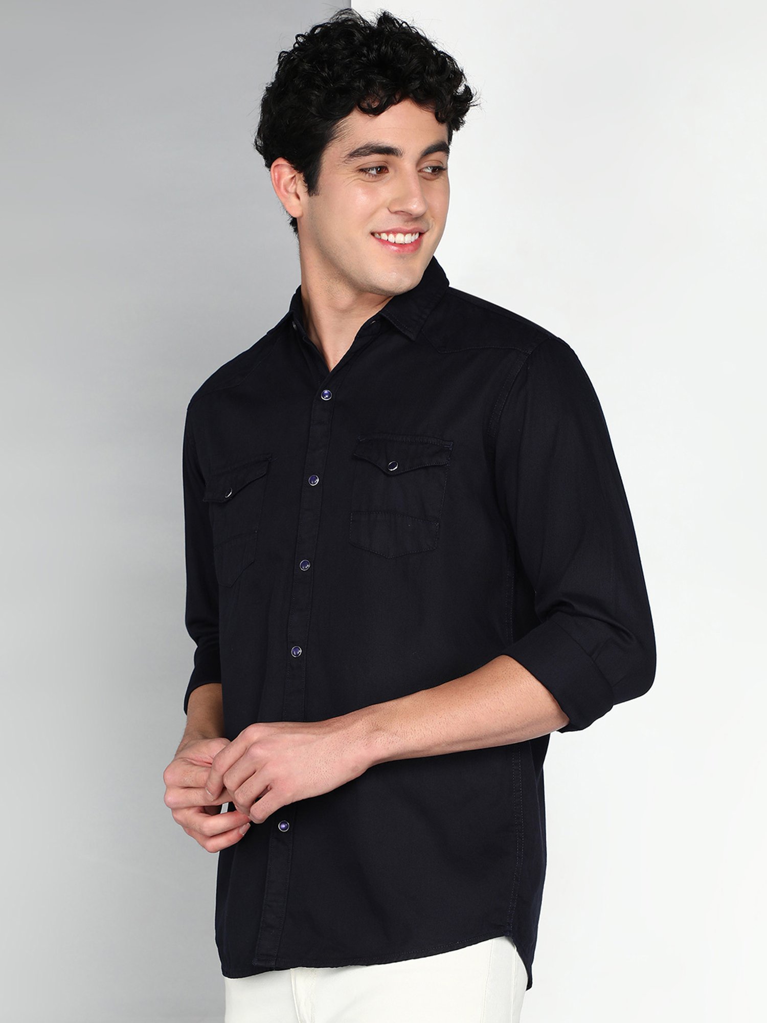 Kuons Avenue Dark Indigo Slim Fit Shirt