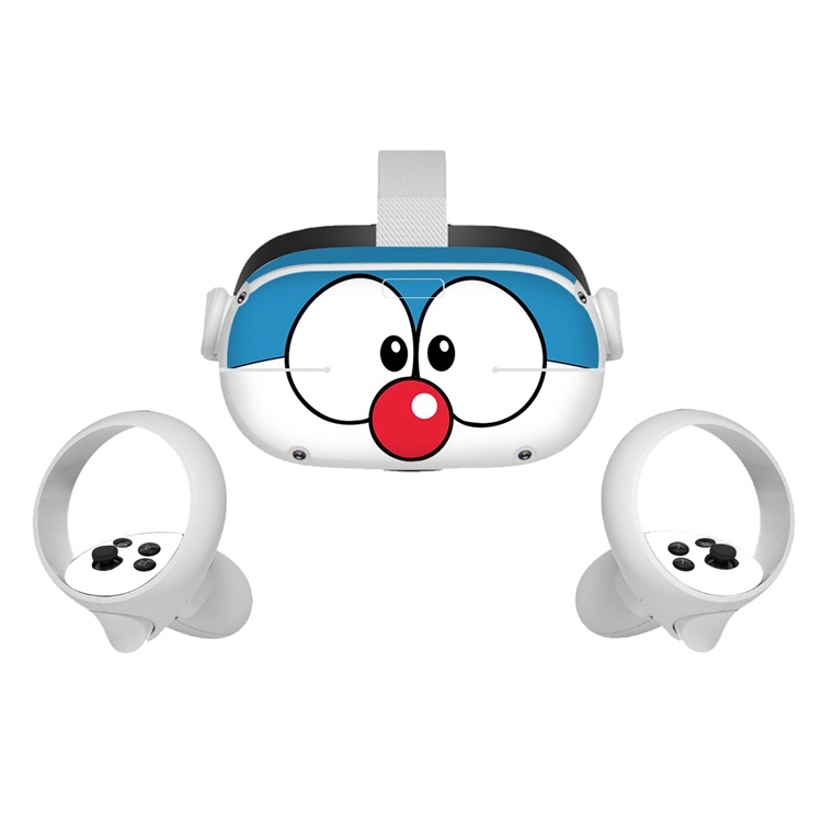 Amify Vinyl Skin Sticker for Oculus Quest 2 VR Headset Controller PVC Decals Cute Cartoon Wrap Cover for Oculus Quest 2 Accessories