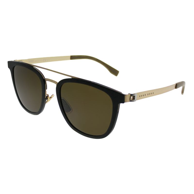 Hugo Boss BOSS 0838 72Y Unisex Square Sunglasses Black Gold 52mm