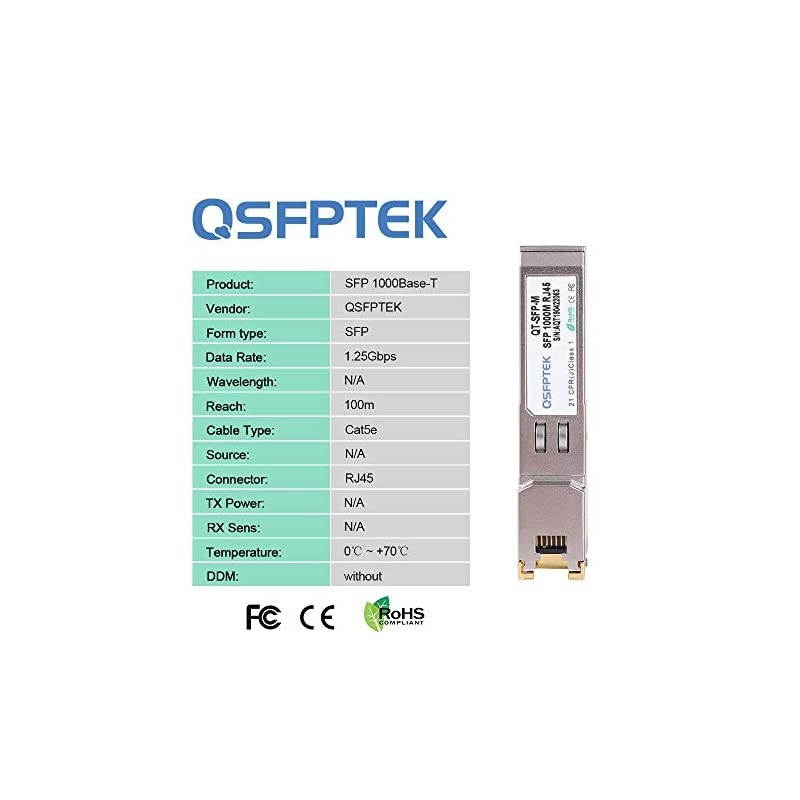 Gigabit SFP Copper RJ45 Module 1000BASE-T Transceiver for Netgear AGM734, up to 100m