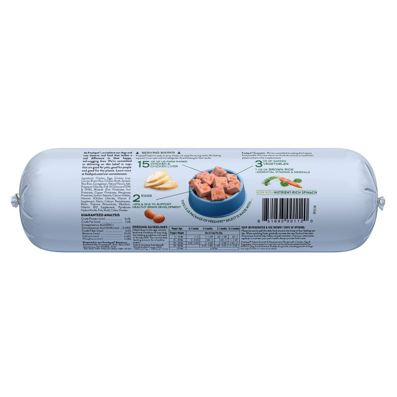 Freshpet Select Roll Puppy with Chicken, Egg & Vegetable Refrigerated Wet Dog Food - 1.5lbs