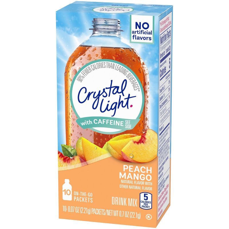 Crystal Light On the Go Peach Mango Energy Drink Mix - 10pk/0.07oz Stix