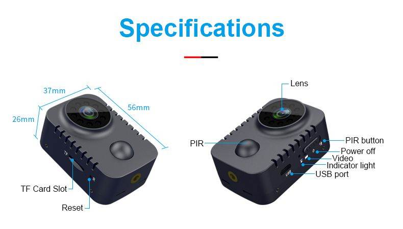 HD Mini Body Camera Wireless 1080P Security pocket Cameras Motion Activated Small Nanny Cam for Cars standby PIR Camera