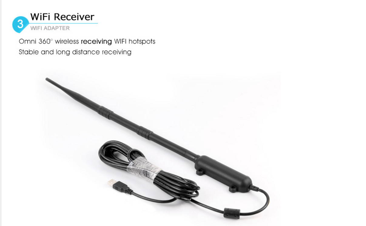 2.4Ghz 150Mbps USB Wireless Adapter High Power Outdoor Wifi Rocket 13dBi Antenna Waterproof Wifi Receiver Long Range up to 1500 meters Support Soft AP
