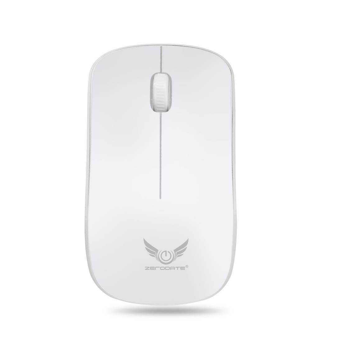 ZERODATE T16 2.4GHz Wireless 1600DPI Optical Mouse with Receiver(White)