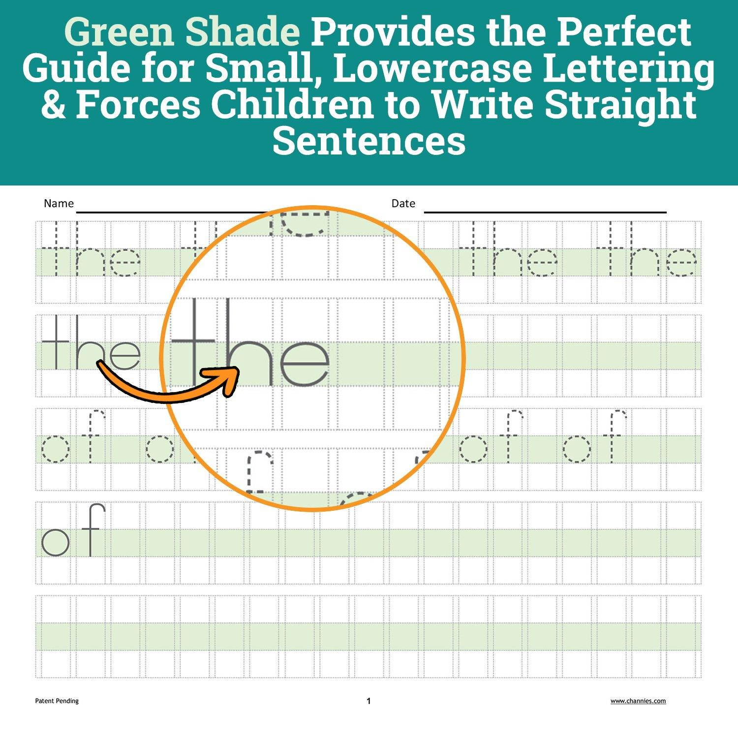 Channie&rsquo;s Practice Handwriting & Printing Paper Workbook One Page A Day, 250 Pages Front & Back, 125 Sheets, Grades PreK &ndash; 1st, Size 8.5  x 11