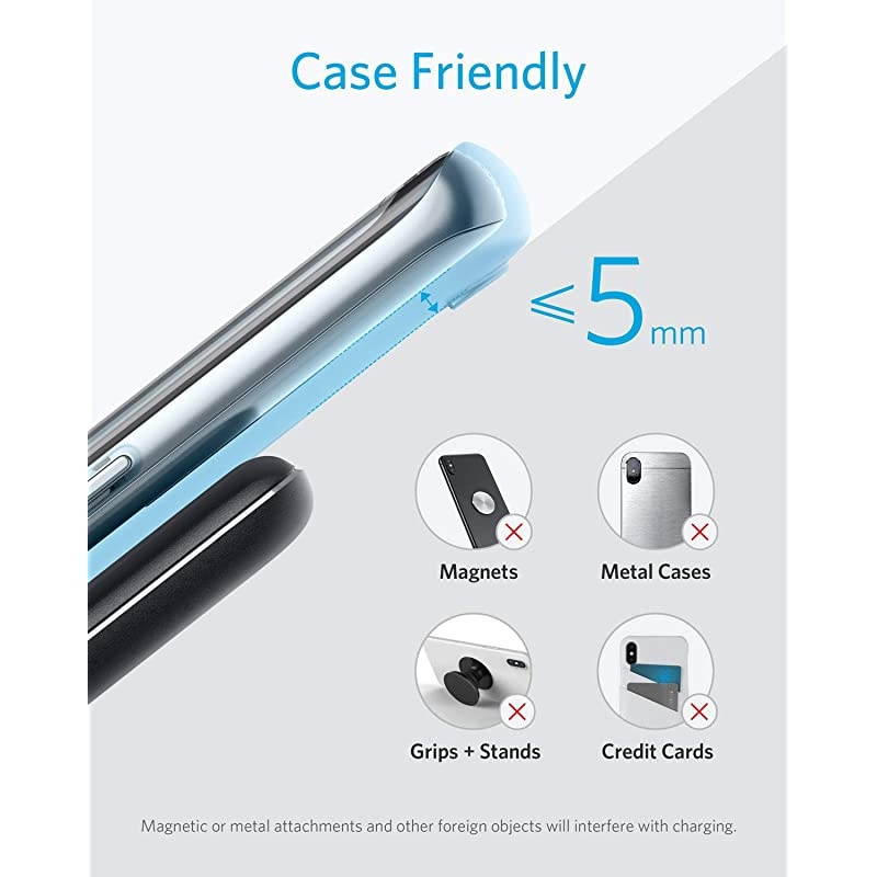 Wireless Charger 10W Max PowerWave Stand Upgraded QiCertified 75W for iPhone 11 11 Pro 11 Pro Max XR Xs Max XS X 8 8 Plus 10W for Galaxy S20 S10 S9 Note 10 Note 9 No AC Adapter