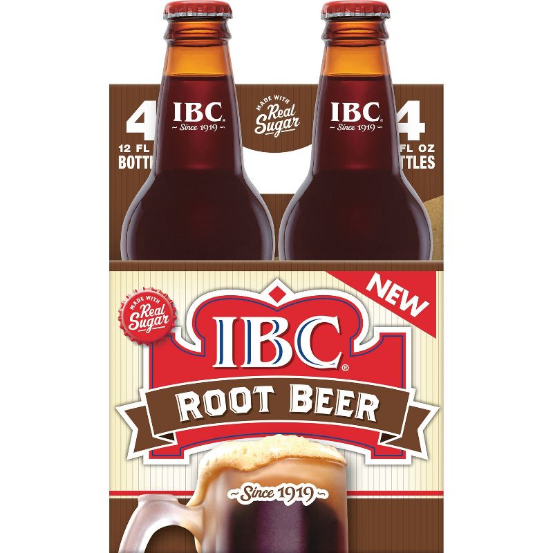 IBC Root Beer Soda Made with Sugar - 4pk/12 fl oz Glass bottles