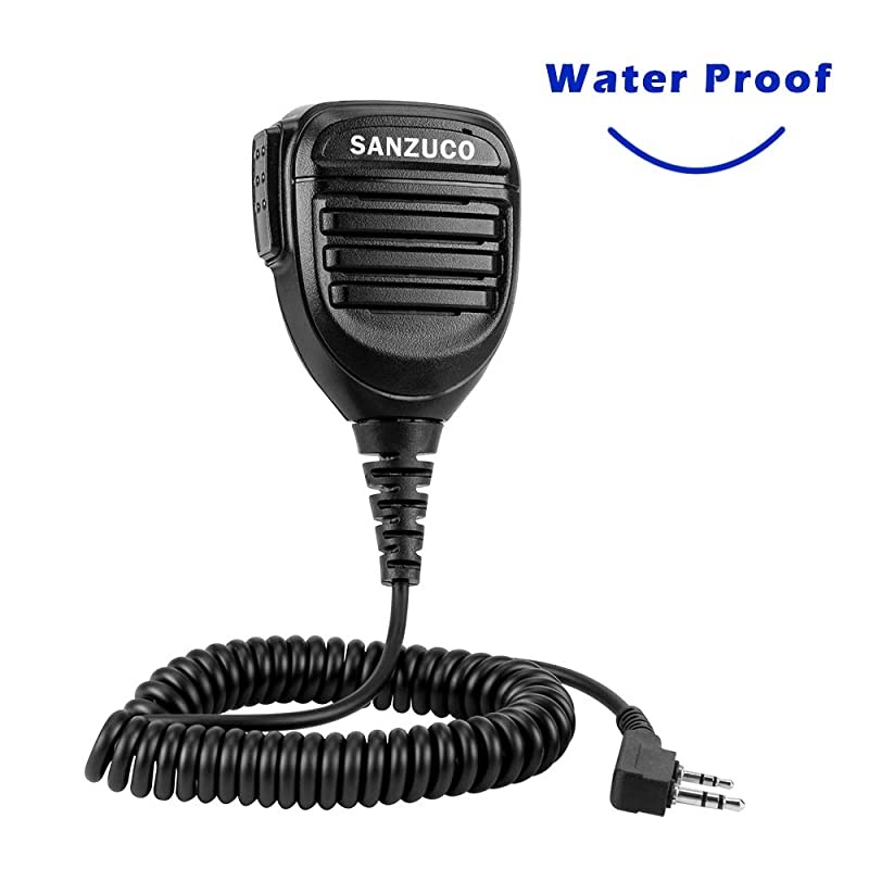 Shoulder Mic Waterproof Handheld Speaking Microphone 2 Pin Radio Mic with PTT for Baofung Kenwood TYT HYT 2 Way Radio Retevis Walkie Talkie Speaker Mic