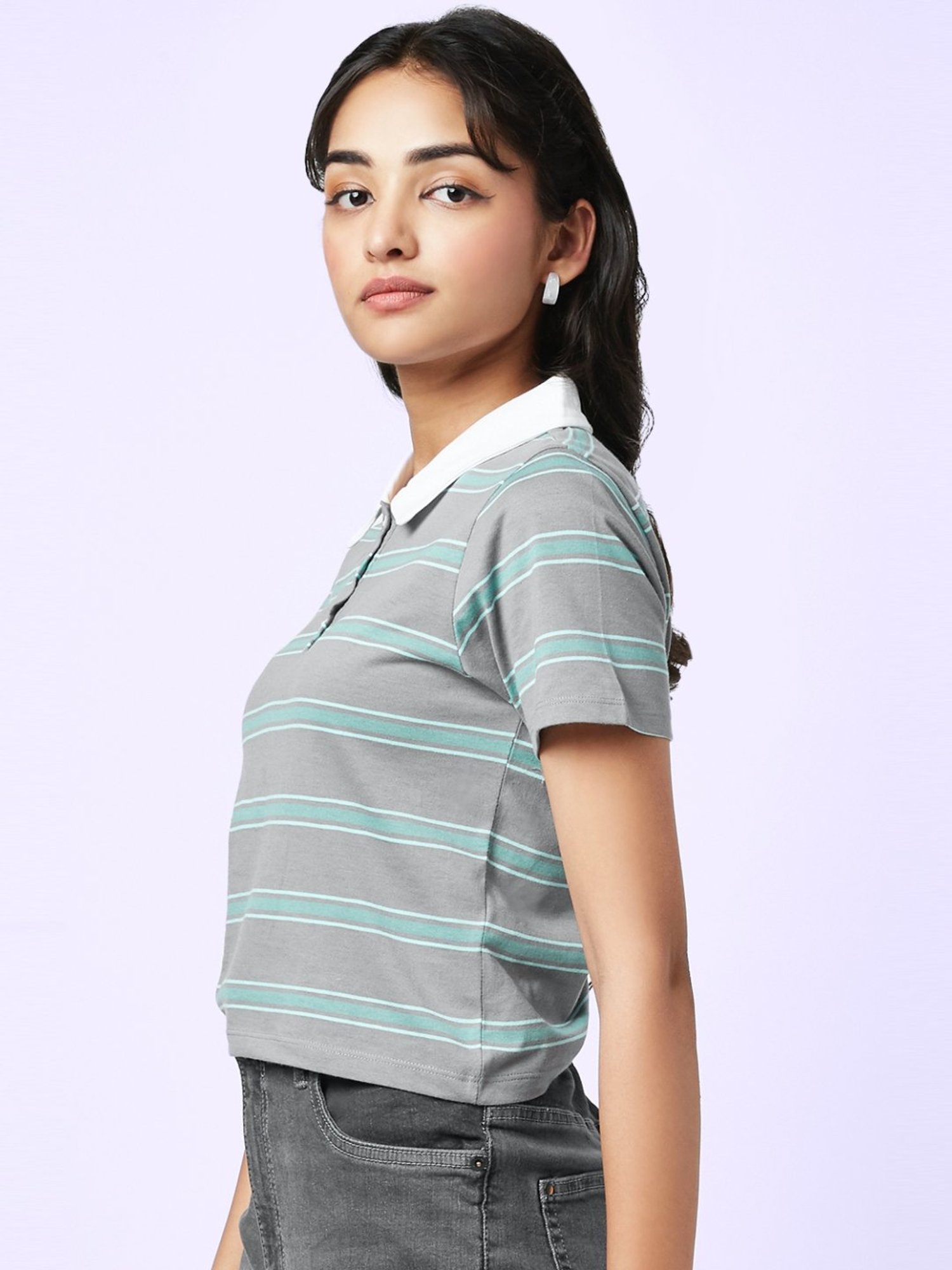 YU by Pantaloons Grey Cotton Printed T-Shirt