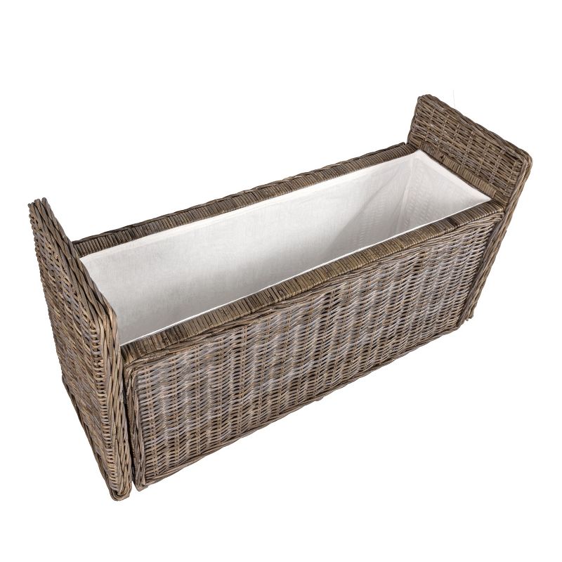 happimess Naples 47.50" Wicker Trunk Storage Bench, Gray