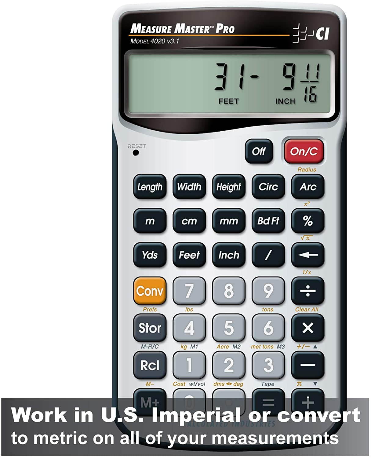 Calculator,Construction,5.5x0.5x2.9 CALCULATED INDUSTRIES 4020