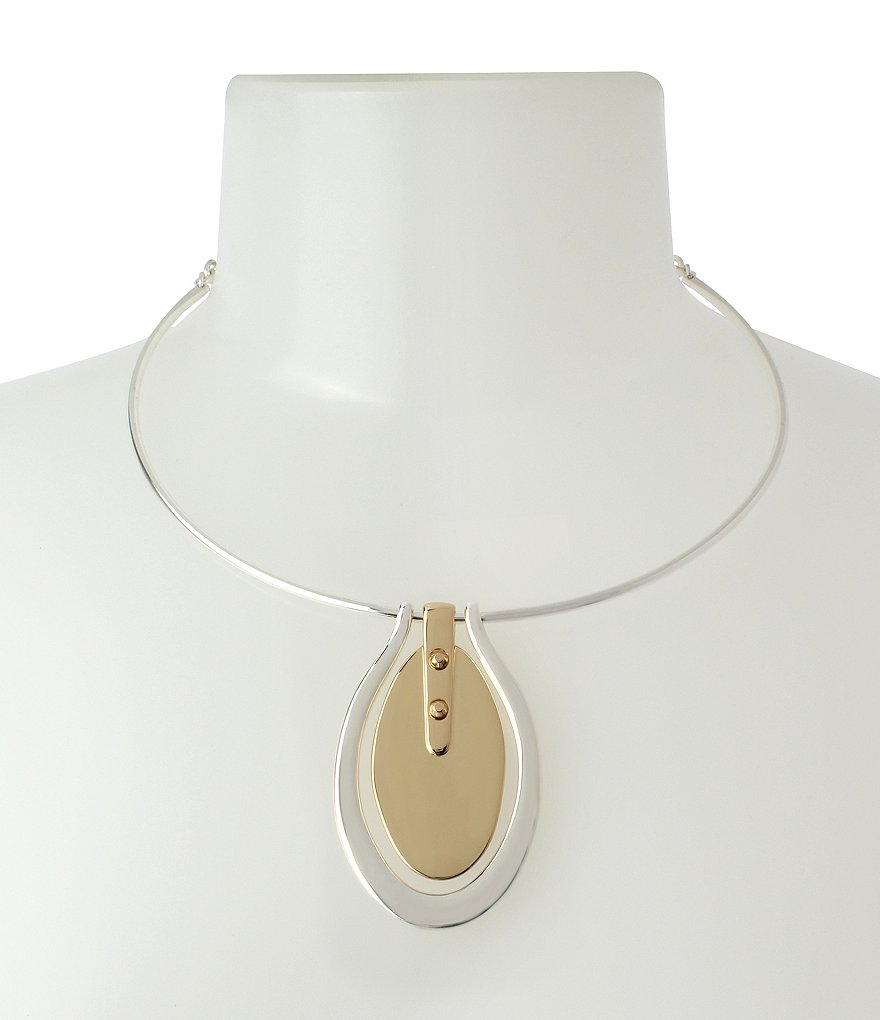 Robert Lee Morris Soho Oval Disc Pendant Necklace