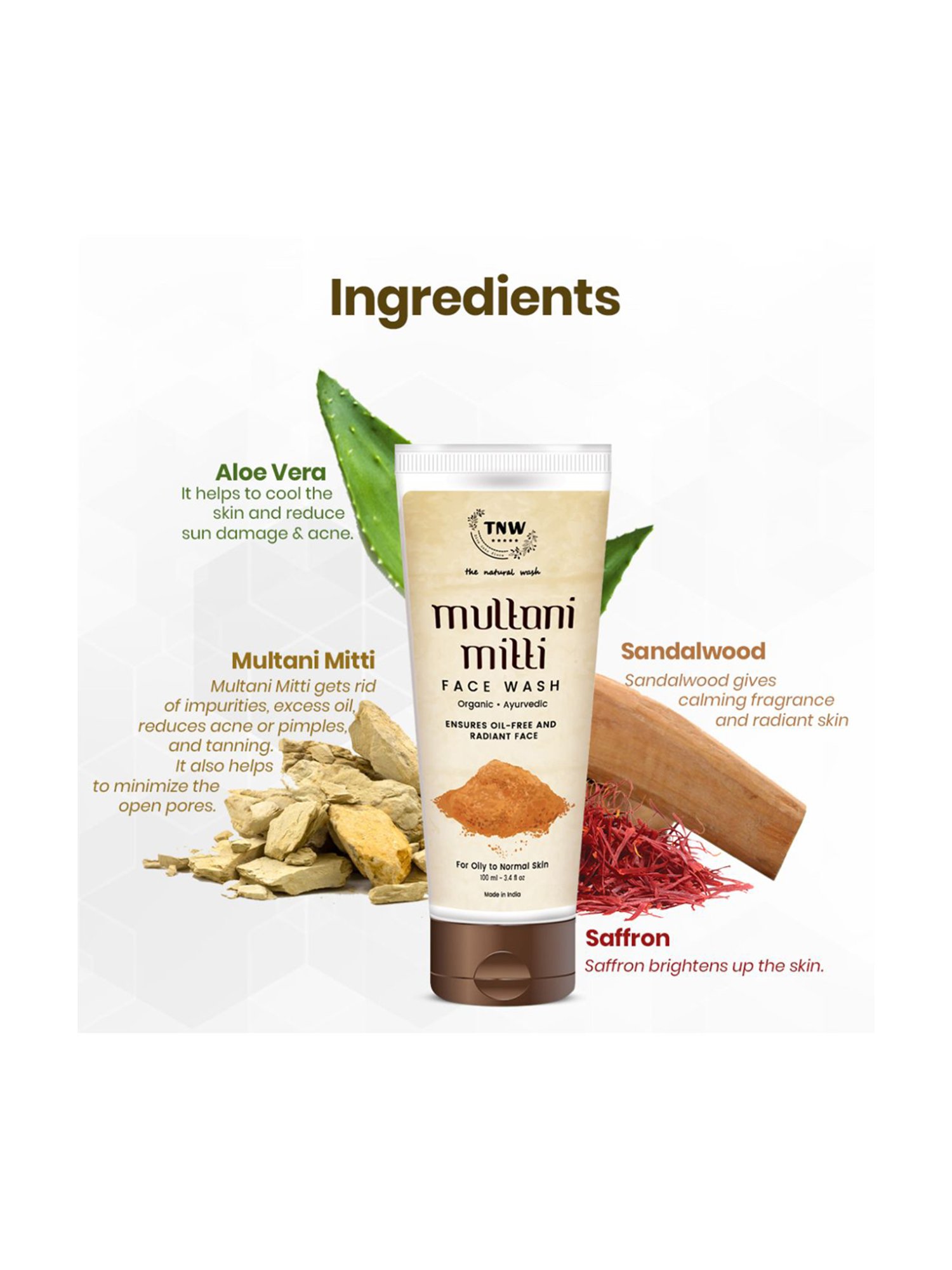 TNW-The Natural Wash Multani Mitti Face Wash - 100 ml