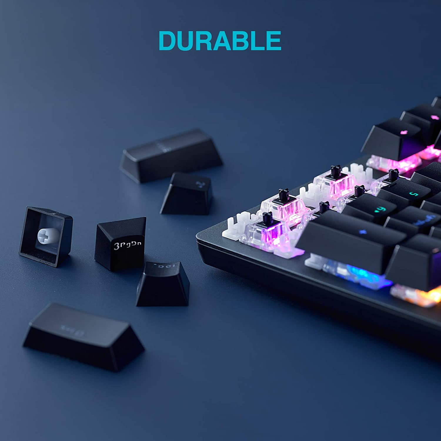 Glorious Modular Mechanical Gaming Keyboard (GMMK)- Barebone Edition (DIY Assembly Required) (Full Size, Black) + Glorious Black Aura Keycaps (Bundle)