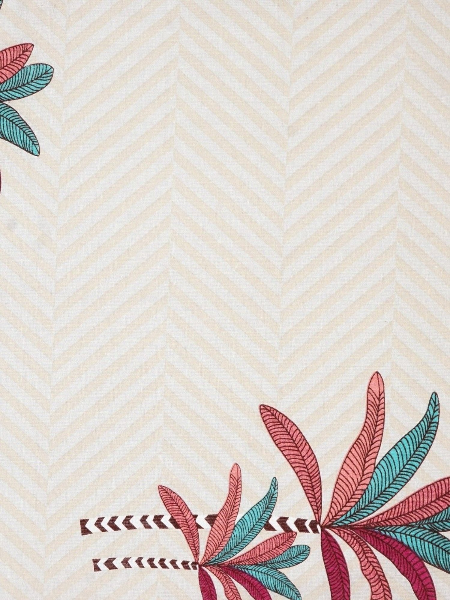 SEJ by Nisha Gupta Abstract Pink 144 TC Cotton Double Bed Sheet with 2 Pillow Covers