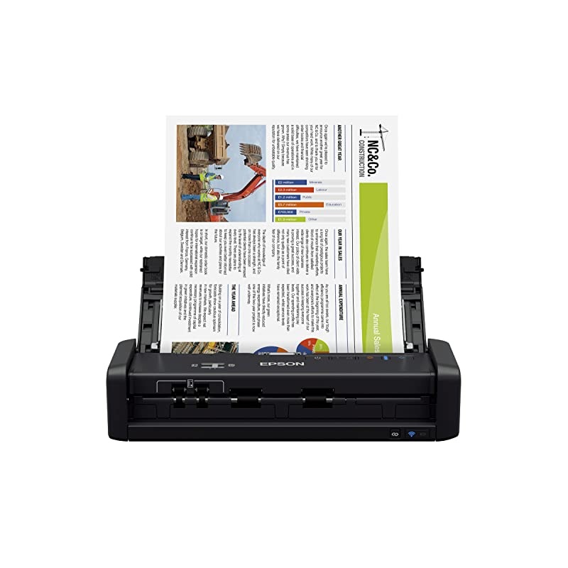 WorkForce ES-300W Wireless Color Portable Document Scanner with ADF for PC and Mac, Sheet-fed and Duplex Scanning